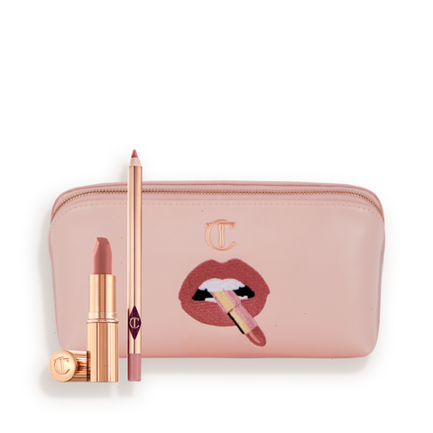 PILLOW TALK LIP KIT & MAKEUP BAG